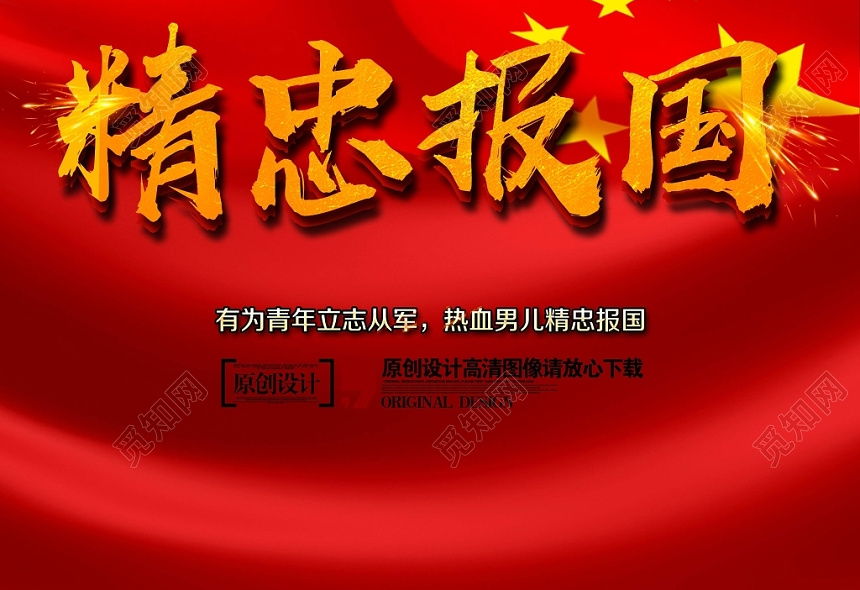 党建风征兵精忠报国党政党课宣传海报