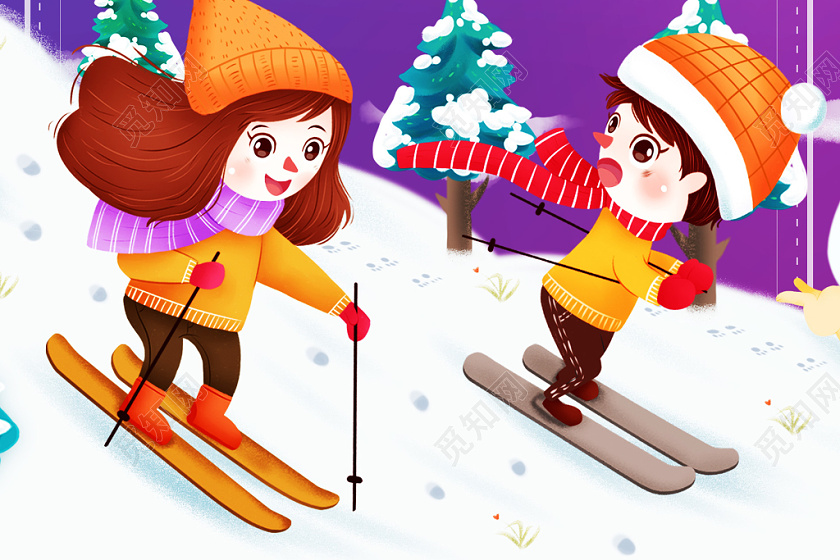 卡通可爱冬季运动会宣传海报