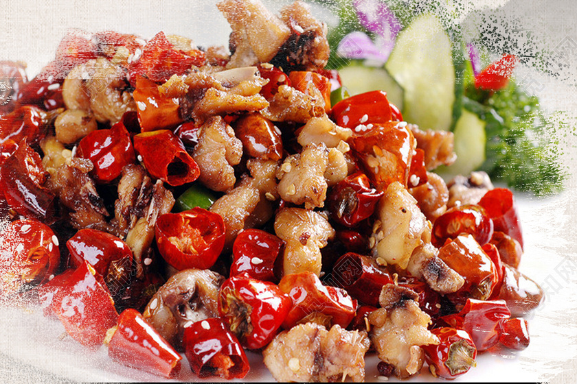 红色简约重庆辣子鸡重庆美食重庆辣子鸡海报